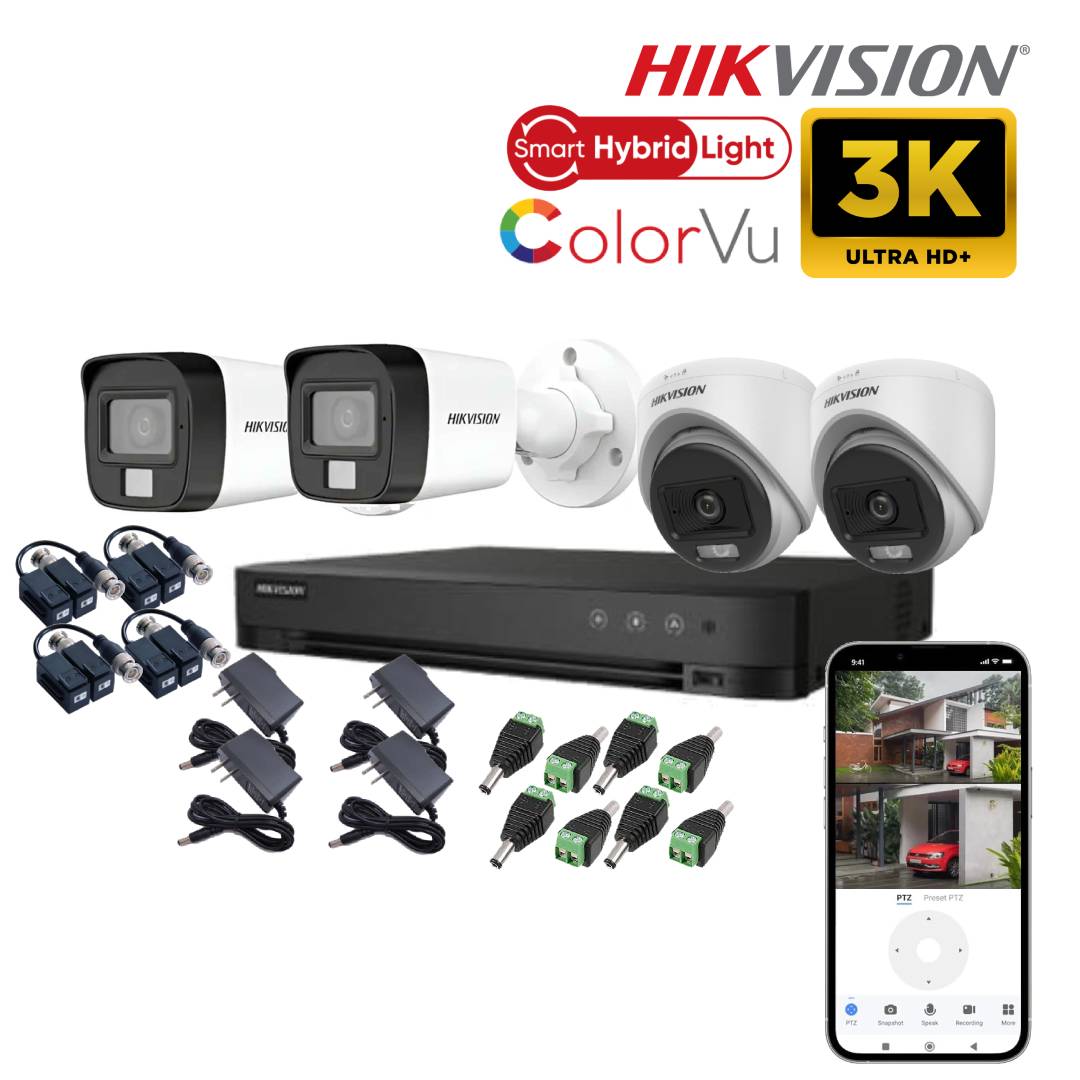 Kit 4 Cámaras De Seguridad 3K ACUSENSE 5MP COLORVU  CON AUDIO