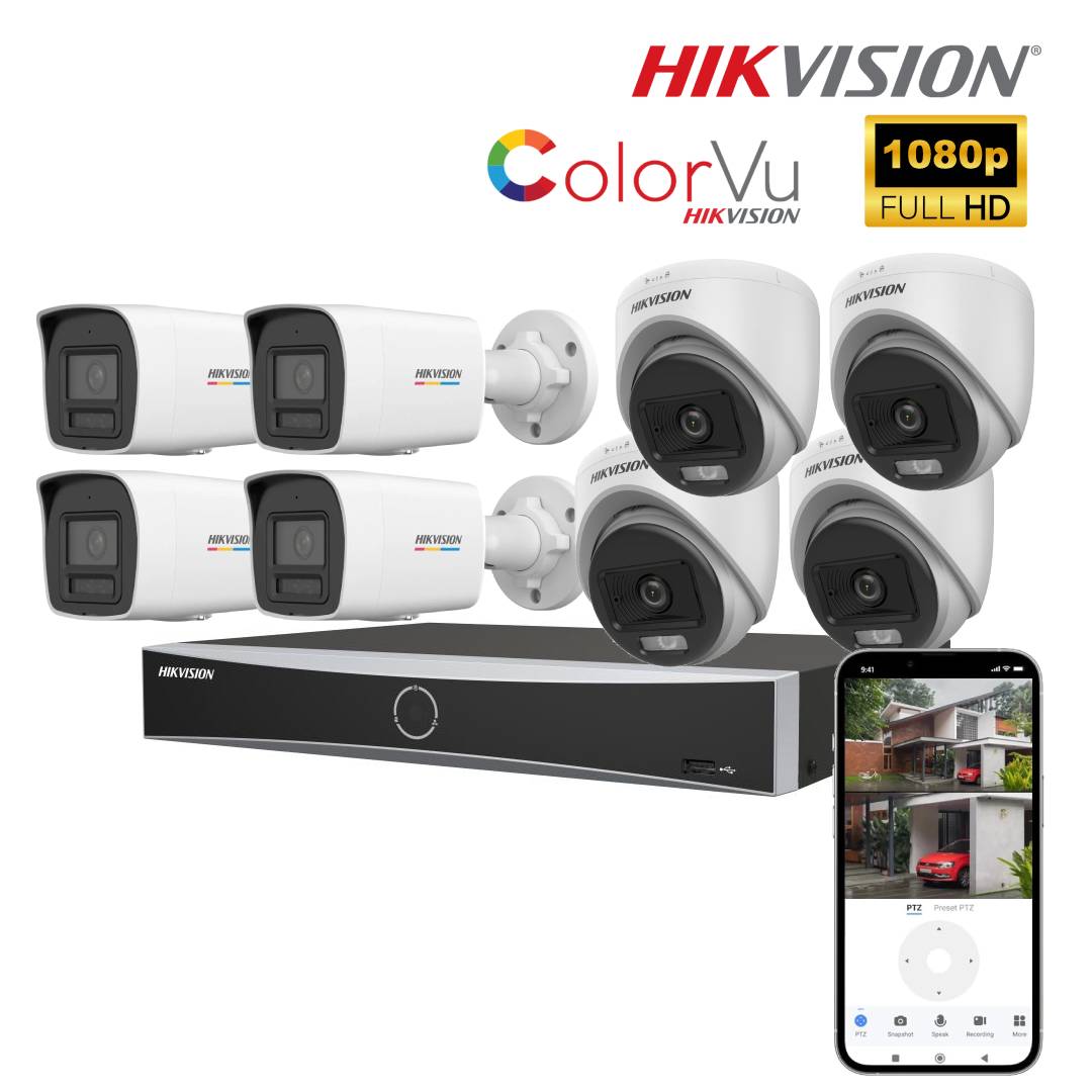 Kit IP 8 ACUSENSE POE COLORVU AUDIO FULL HD