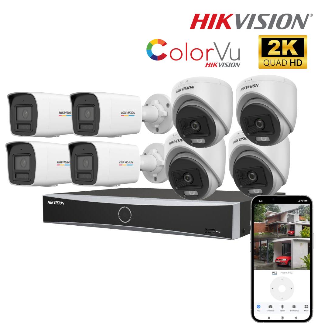 Kit IP 8 CÁMARAS ACUSENSE POE COLORVU AUDIO 4MP